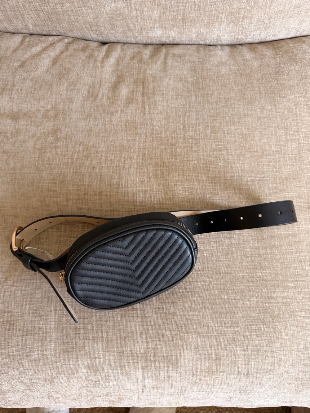 Steve Madden Black Quilted Leather Belt Bag
